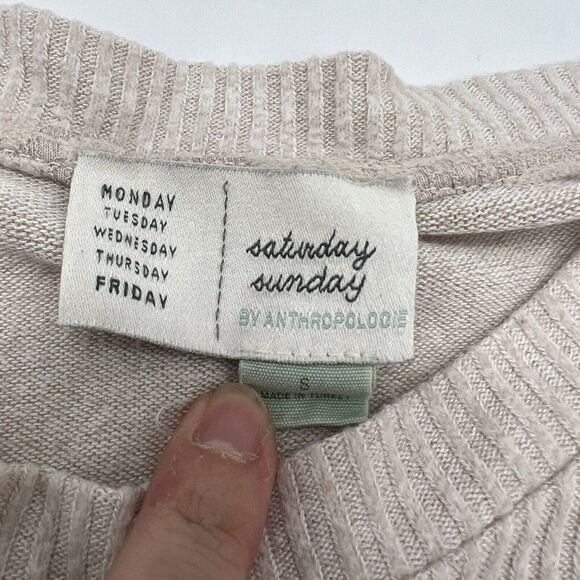 Saturday Sunday Anthropologie Stitched panel sweater size small - Picture 4 of 6